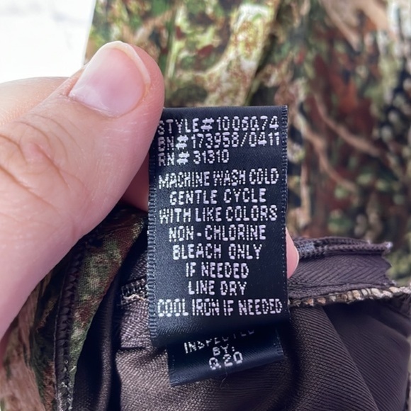 BCX Chiffon Camo Camouflage Sleeveless Summer Halter Top w Front Ruffles Size S - Picture 11 of 12